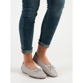 Bailarinas VINCEZA de piel calada gris 7