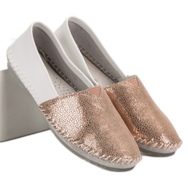 Slipons de piel VINCEZA blanco amarillo 5