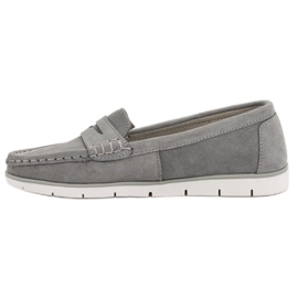 Mocasines VINCEZA de piel gris 5