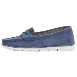 Mocasines VINCEZA de piel azul 4
