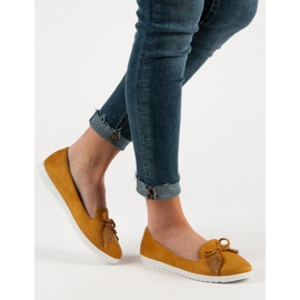 Comer Bailarinas De Ante Mostaza amarillo 1