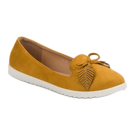 Comer Bailarinas De Ante Mostaza amarillo 3