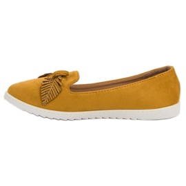 Comer Bailarinas De Ante Mostaza amarillo 4