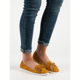 Comer Bailarinas De Ante Mostaza amarillo 6