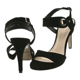 Sandalias de piel con tacón Edeo 3208 negro 4 Sandalias de piel con tacón Edeo 3208 negro 4