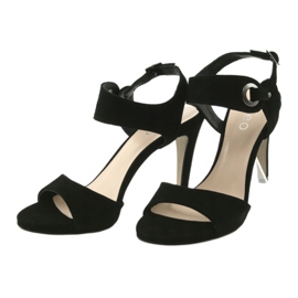 Sandalias de piel con tacón Edeo 3208 negro 3