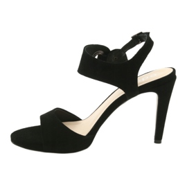 Sandalias de piel con tacón Edeo 3208 negro 2