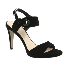 Sandalias de piel con tacón Edeo 3208 negro 1