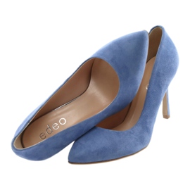 Zapatos de salón con tacón de aguja zapatos de mujer Edeo 3313 azul 5