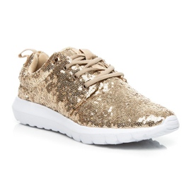 Via Giulia  Zapatos deportivos con purpurina amarillo 1