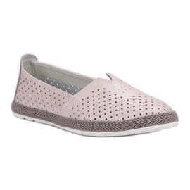 Zapatillas de piel sin cordones VINCEZA rosado 3