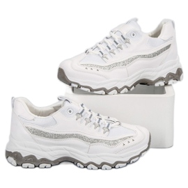 Zapatillas con purpurina blanco 5