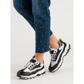 Zapatillas con purpurina blanco negro 1