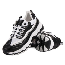 Zapatillas con purpurina blanco negro 3