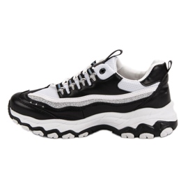 Zapatillas con purpurina blanco negro 5