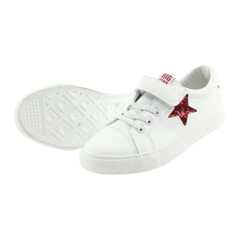 Zapatillas Big Star Velcro estrella 374102 blanco rojo 5