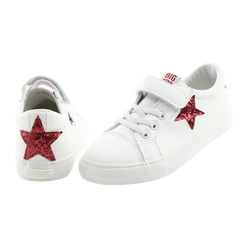 Zapatillas Big Star Velcro estrella 374102 blanco rojo 4