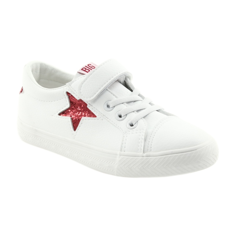 Zapatillas Big Star Velcro estrella 374102 blanco rojo 1
