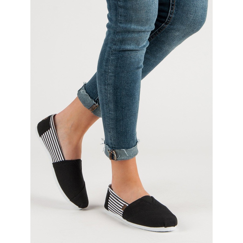 Zapatillas sin cordones ligeras blanco negro 1