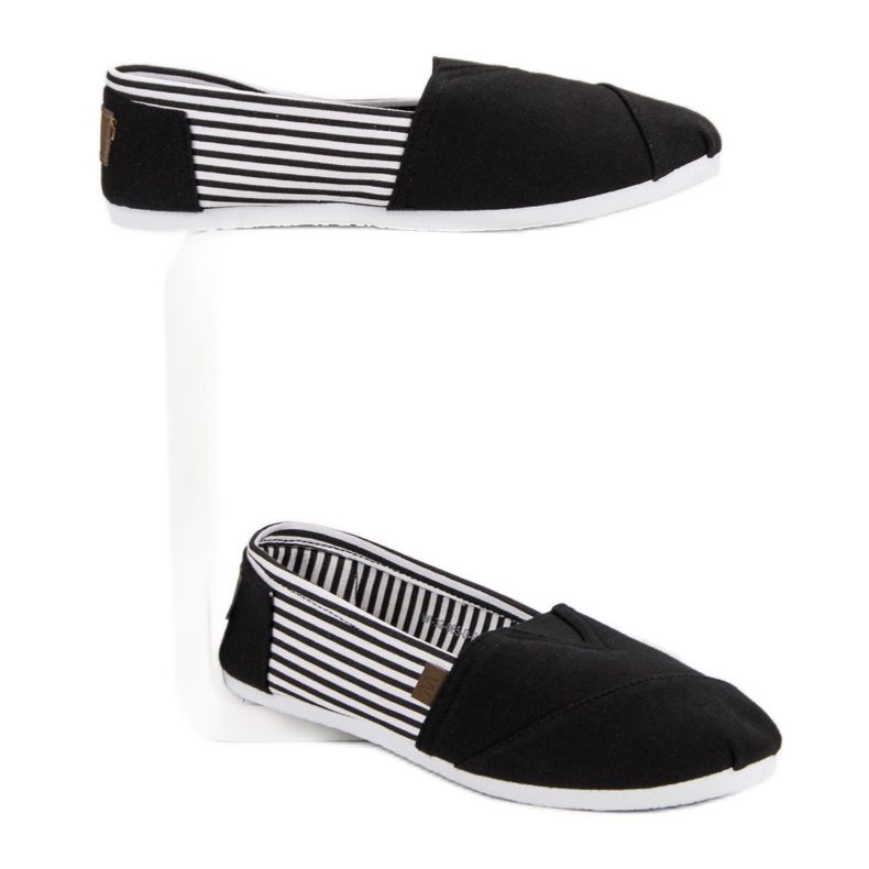 Zapatillas sin cordones ligeras blanco negro 2