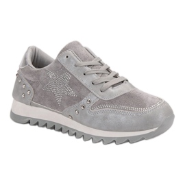Calzado deportivo con cristales gris 3