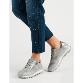 Calzado deportivo con cristales gris 2