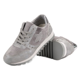 Calzado deportivo con cristales gris 5