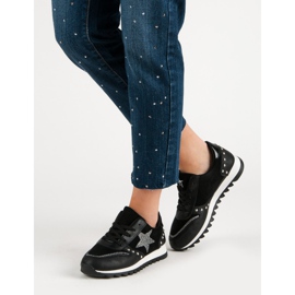 Calzado deportivo con cristales negro 2