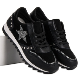Calzado deportivo con cristales negro 3
