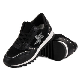 Calzado deportivo con cristales negro 4