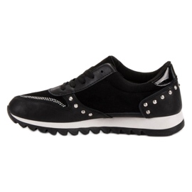 Calzado deportivo con cristales negro 6