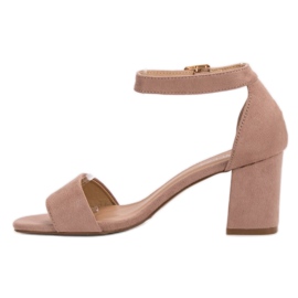 Sandalias de ante en un bar VINCEZA rosado 4