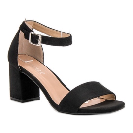 Sandalias de ante en un bar VINCEZA negro 3