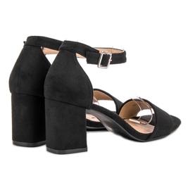 Sandalias de ante en un bar VINCEZA negro 5