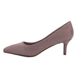 Ideal Shoes Bombas cómodas en un alfiler violeta 3