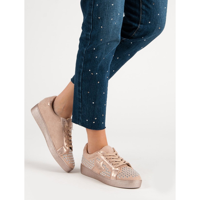 Bestelle Zapatos deportivos con diamantes de imitación rosa 2