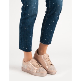 Bestelle Zapatos deportivos con diamantes de imitación rosado 1