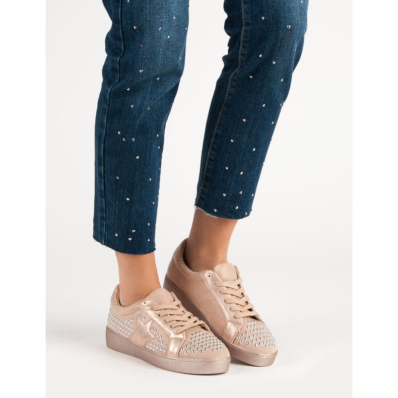 Bestelle Zapatos deportivos con diamantes de imitación rosa 1