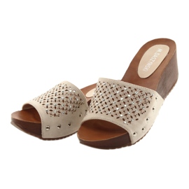 M.Daszyński Zapatillas beige Daszyński SA144-6 con circonita 3 M.Daszyński Zapatillas beige Daszyński SA144-6 con circonita 3