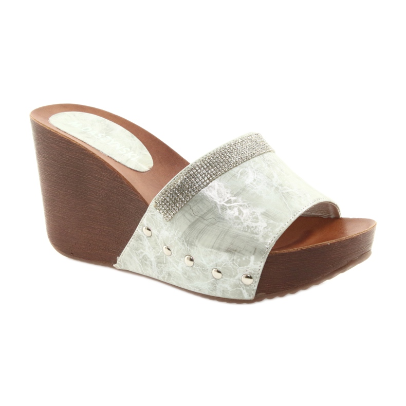M.Daszyński Pantuflas de cuña Daszyński AM43 con circonita gris 1 M.Daszyński Pantuflas de cuña Daszyński AM43 con circonita gris 1