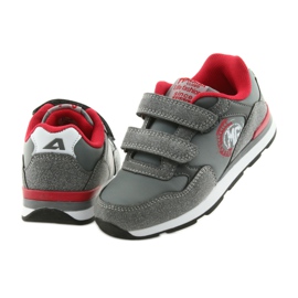 American Club Calzado deportivo con plantilla de cuero American BS08 gris rojo 4