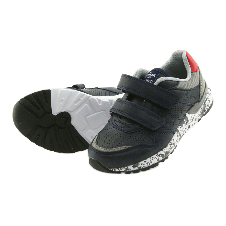 Calzado deportivo American Club, inserción de cuero BS11 05 gris rojo azul marino 5