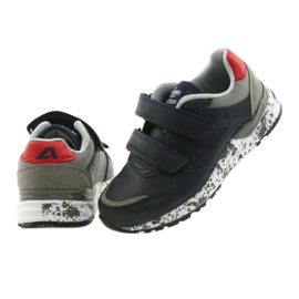 Calzado deportivo American Club, inserción de cuero BS11 05 gris rojo azul marino 4