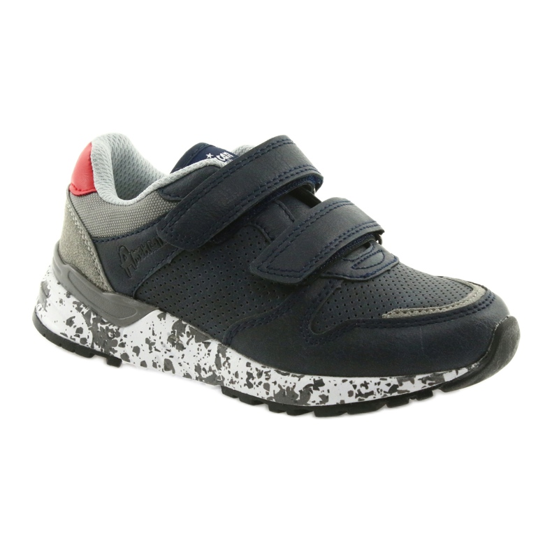 Calzado deportivo American Club, inserción de cuero BS11 05 gris rojo azul marino 1