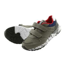 Zapatillas deportivas American Club plantilla de piel. gris rojo azul marino 5