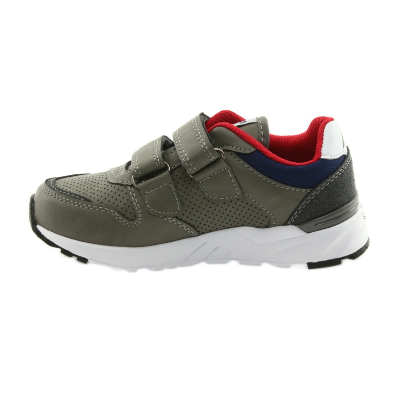 Zapatillas deportivas American Club plantilla de piel. gris rojo azul marino 2