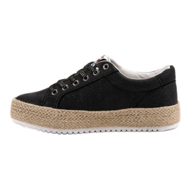 Betler Zapatillas de alpargatas de moda negro 6