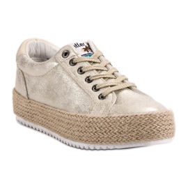 Betler Zapatillas de alpargatas de moda amarillo 5