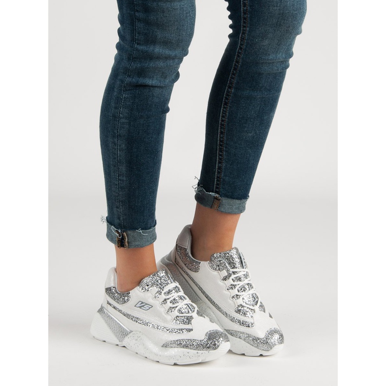 Zapatillas deportivas con purpurina VICES blanco 2