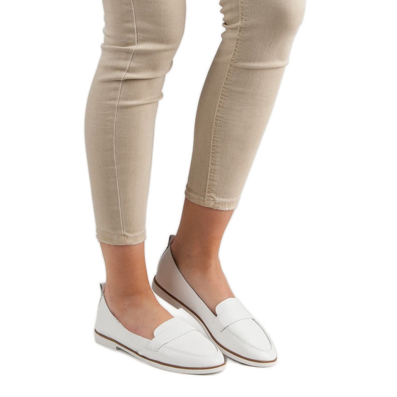 Mazaro Mocasines de Cuero Blanco 1